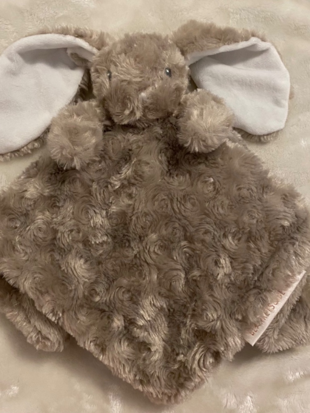 Blankets & Beyond Bunny Rabbit Tan Swirly Plush Baby Security Blanket Lovey